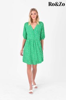 Ro&zo Short Green Ditsy Raglan Sleeve Dress (U80011) | 187 zł