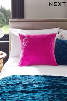Fuchsia Pink 50 x 50cm Velvet Ogee Cushion