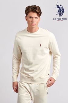 U.S. Polo Assn. Mens Cream Elevated Tight Weave Sweatshirt (U80395) | 84 €