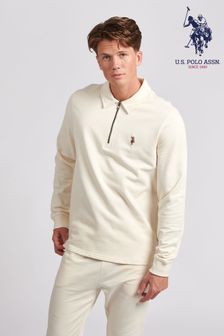 U.s. Polo Assn. Herren Sweatshirt mit Reißverschluss, Creme (U80407) | 81 €