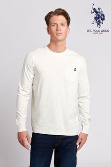 U.s. Polo Assn. Herren T-Shirt mit Tasche, Hellgrau meliert (U80413) | 54 €