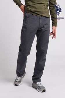 U.S. Polo Assn. Mens Ebony 5 Pocket Slub Twill Trousers (U80419) | 297 QAR