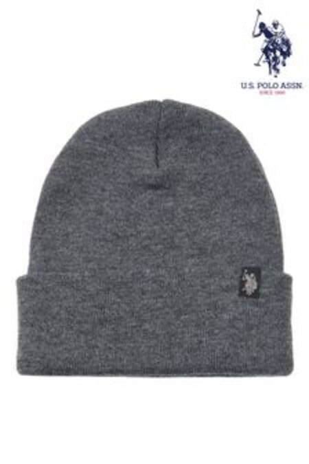 U.S. Polo Assn. Mens Charcoal Grey Marl Core Beanie (U80461) | €18.50