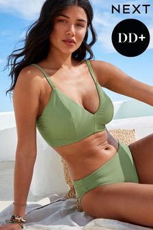 Green Texture DD+ Non Pad Triangle Crop Bikini Top (U80673) | €15