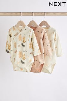 Neutral Bunny Baby Bodysuits 3 Pack (0mths-2yrs) (U80714) | €19 - €21