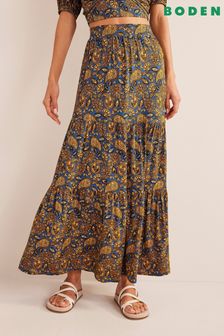 Boden Gold Jersey Maxi Skirt (U80801) | 17,030 Ft