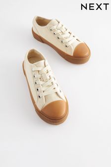 Neutral Lace-Up Low Trainers (U81212) | €25 - €34