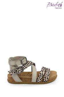 Blowfish Malibu Womens Natural Fandie Whitesands Leopard Sandals (U81317) | ₪ 228