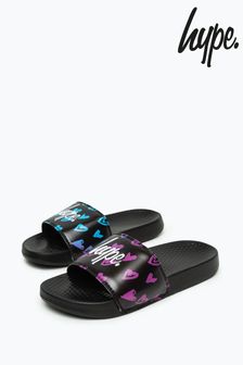 Hype.粉色中性款文字標誌心形圖案拖鞋 (U81413) | HK$206