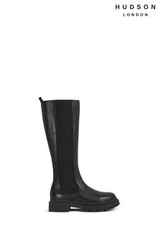 Hudson Wren Knee High Black Leather Boots (U81572) | 242 €