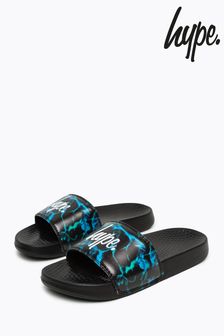 Hype. Kids Unisex Blue Pool Fade Script Sliders (U81657) | ₪ 93