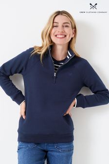 Crew Clothing Company Sweat-shirt décontracté en coton à rayures bleues (U81667) | €34