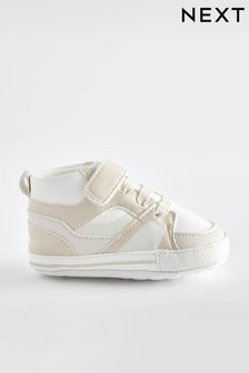 White High Top Baby Trainers (0-24mths) (U81919) | AED41