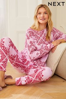 Pink Bandana-Print - Langärmeliger Pyjama aus Baumwolle (U81928) | 31 €