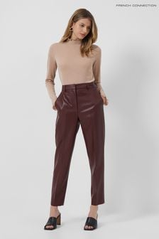 French Connection Crolenda Pu Tapered Brown Trousers (U82001) | €95