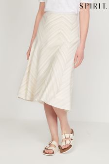 Spirit Linen Stripe Cream Skirt (U82032) | €37