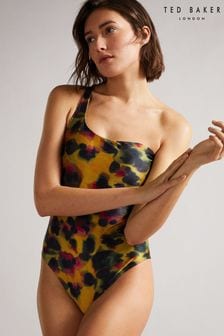 Ted Baker Telsa Brown One Shoulder With Cut Out Back Swimsuit (U82380) | OMR41