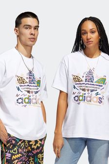 adidas originals Gender Neutral White Love Unites Trefoil T-Shirt (U82808) | 44 €