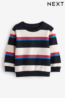 Navy and White Stripe Long Sleeve Sweatshirt (3mths-7yrs) (U83499) | €7 - €8.50