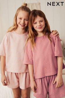 Pink Bright Heart 2 Pack Short Pyjamas (3-16yrs) (U83503) | €34 - €47