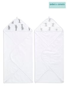 Aden + Anais™ Essentials verpakking van 2 handdoeken met capuchon met safariprint voor baby's (U83818) | €34