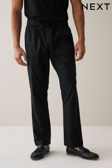 Black Drawstring Waist Mens Kurta Trousers (U83990) | $34