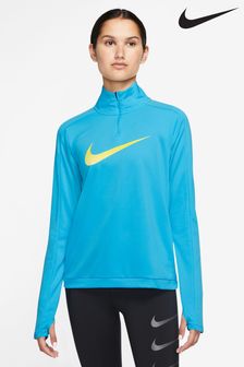Bleu - haut Manche longue à demi-zippé Nike Dri-fit swoosh (U84509) | €47