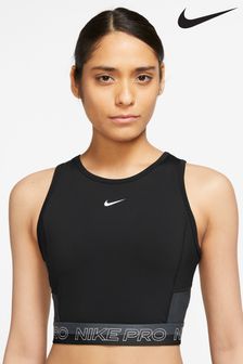 Schwarz - Nike Pro Dri-fit Femme Kurzer Trägertop (U84540) | 24 €