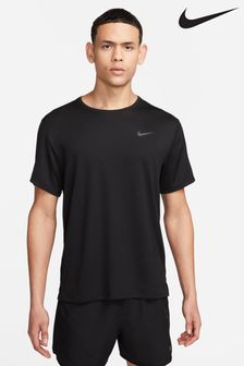 Schwarz - Nike Miler Dri-fit Lauf-T-Shirt mit UV-Schutz (U84584) | 51 €