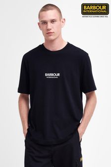 أسود - Barbour® International Oversize Simons Logo T-shirt (U84591) | 173 ر.ق