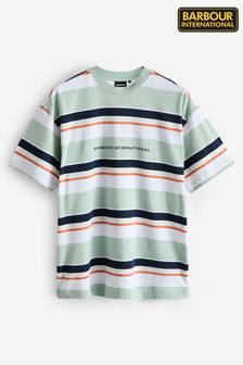 Barbour® International  Green Solman Relaxed Fit Stripe T-Shirt (U84604) | $110