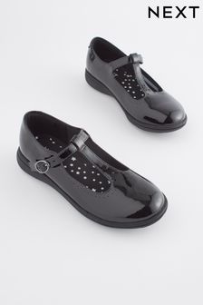 שחור - נעלי בית ספר עם רצועת T דקה (U84616) | ‏101 ‏₪ - ‏130 ‏₪