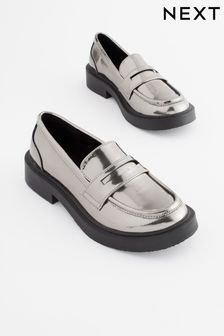 Silver Metallic Chunky Loafers (U84628) | €21 - €27