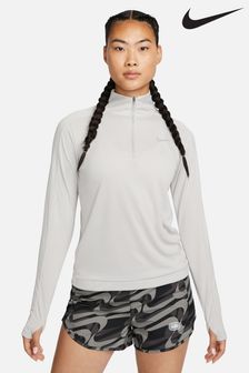 Svetlo siva - Tekaška majica s 1/4 zadrgo Nike Dri-fit Pacer (U84655) | €18