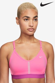 Pink - Nike Indy Wattierter Sport-BH mit leichter Stützfunktion und V-Ausschnitt (U84745) | 44 €