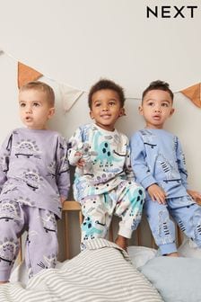Blue/Lilac Purple Oversized Fit 3 Pack Snuggle Pyjamas (9mths-12yrs) (U84767) | ￥4,570 - ￥5,520