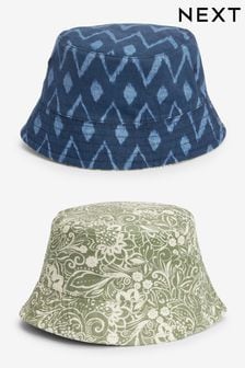 Blue/Green Printed Reversible Bucket Hat (U84772) | €19.50