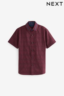 Plum Purple Paisley Short Sleeve Shirt (3-16yrs) (U84773) | €9 - €13