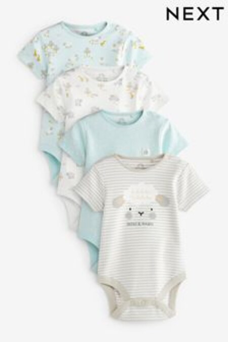 Grey Sheep Baby Short Sleeve Bodysuits 4 Pack (U84791) | 20 € - 23 €