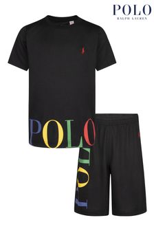 Schwarz - Polo Ralph Lauren Pyjama mit Logo-T-Shirt und Shorts (U84815) | 61 €