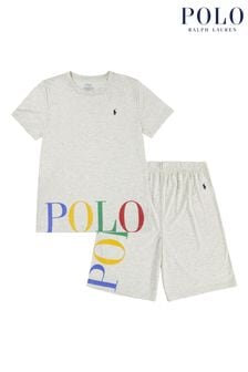 Grau - Polo Ralph Lauren Pyjama mit Logo-T-Shirt und Shorts (U84817) | 69 €