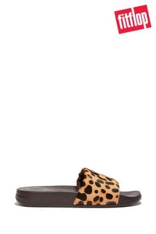 FitFlop Iqushion Animal Print Hair-On Leather Slides (U84909) | 54 €