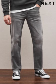 Grey Straight Coloured Stretch Jeans (U85130) | €13