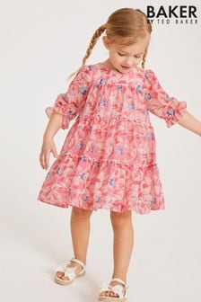 Różowa szyfonowa sukienka Baker by Ted Baker (U85327) | 105 zł - 114 zł