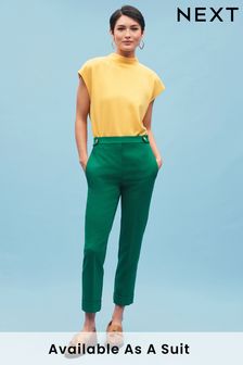 Verde - Pantalones sartoriales tapered con vuelta (U85390) | 30 €