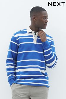 Cobalt Blue Stripe Rugby Polo Shirt (U85768) | CA$67