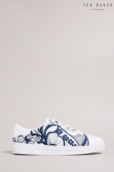 Ted Baker Kemmii White Embroidered Retro Swirl Sneakers (U86089) | 58.50 BD