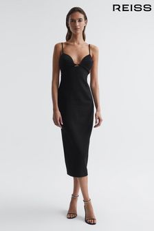 Reiss Black Rochelle Strappy Bodycon Dress (U86336) | KRW513,000