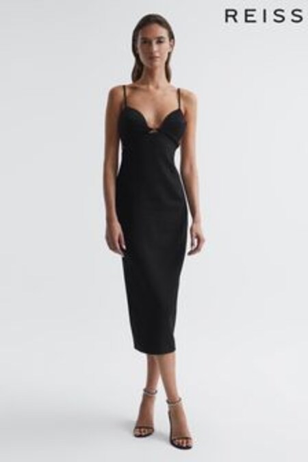 Reiss Black Rochelle Strappy Bodycon Dress (U86336) | 306 €