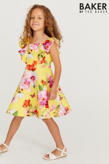 Baker By Ted Baker Scuba-Kleid mit Blumenprint, Gelb (U86406) | 25 € - 29 €